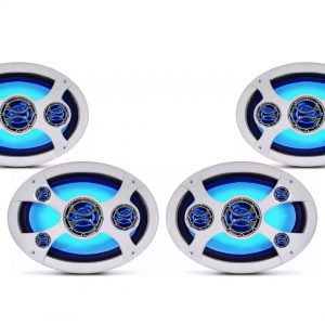 2 Pares Alto Falantes 6×9 Marítimo LEDs Azuis 440w Rms – Shm.69LZ