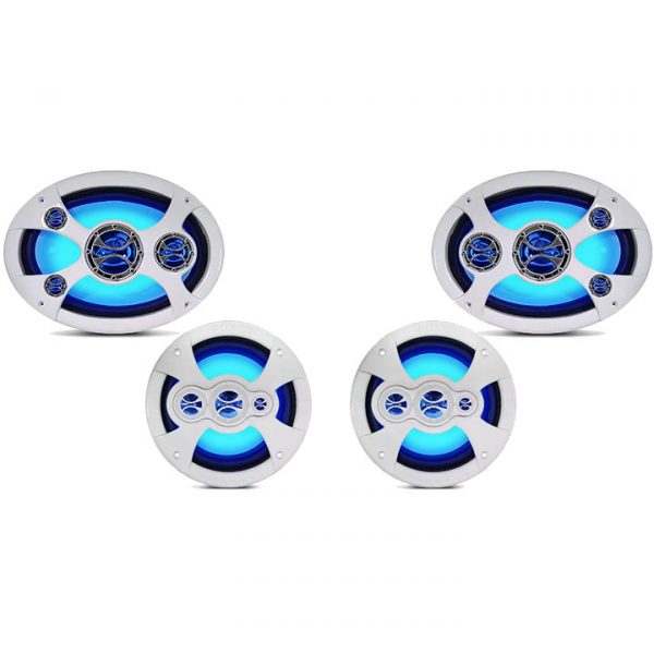 Combo Alto Falantes Marinizados LEDs Azuis Barcos E Lanchas - Shm.6069LZ - Imagem 2